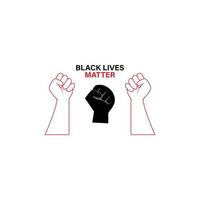 Black Lives matter modern creative minimalist banner, sign, design concept, social media post with white text on a black abstract background vector