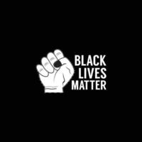 Black lives matter modern logo, banner, design concept, sign, with black and white text on a flat black background. vector