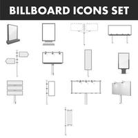 Billboard Icon Set on White Background. vector