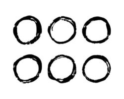 Hand drawn round frames set. vector