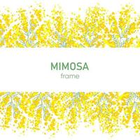 Mimosa motif frame, wallpaper illustration vector