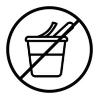 Yogurt free icon. icon related to food allergen. outline icon style. Simple vector design editable