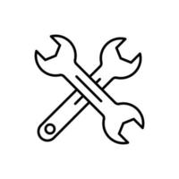 Wrench icon illustration. icon related to tool. outline icon style. Simple vector design editable