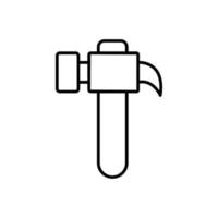 Hammer icon illustration. icon related to tool. outline icon style. Simple vector design editable