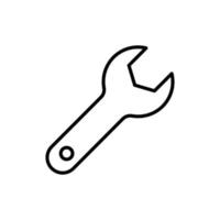 Wrench icon illustration. icon related to tool. outline icon style. Simple vector design editable