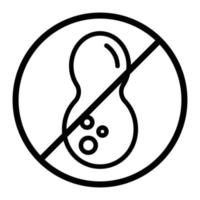 Peanut free icon. icon related to food allergen. outline icon style. Simple vector design editable