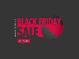 Online Shopping Black Friday Sale Text on Dark Grey Background for Advertising. vector