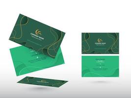 Set Of Editable Business Card Template Layout In Green Color. vector