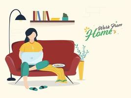 Working from home in quarantine. Vector Illustrations of Working at Home Concept. People at Home.