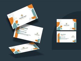 Abstract Horizontal Business Card Set With Front And Back Presentation. vector