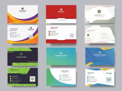 creativo negocio o visitando tarjeta con resumen modelo en seis opciones vector