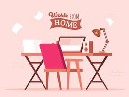 Working from home in quarantine. Vector Illustrations of Working at Home Concept. People at Home.