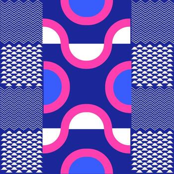 Different style print patterns abstract background in purple color. vector