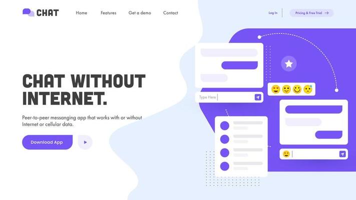 Responsive Web Banner or Landing Page Design for Chat Without Internet.