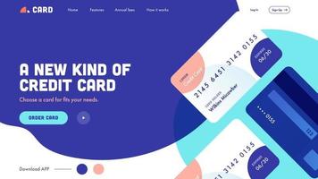 Abstract Landing Page or Hero Shot Image with Payment Cards for A New Kind Of Credit Card. vector