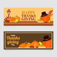 Happy Thanksgiving Day Header or Banner Design with Festival Elements in Two Color Option. vector