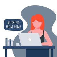 Working from home in quarantine. Vector Illustrations of Working at Home Concept. People at Home.