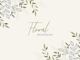 Floral Background Decorated with Leaves Branch. vector