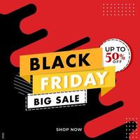 Black Friday Big Sale Poster Design with 50 Discount Offer on Abstract Background. vector