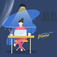 Working from home in quarantine. Vector Illustrations of Working at Home Concept. People at Home.