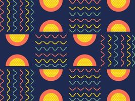 Flat style colorful abstract seamless background of different patterns and geometric shapes. vector