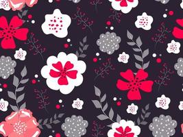 Seamless Floral Pattern Background. vector