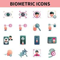 Vector illustration of Biometric icons.