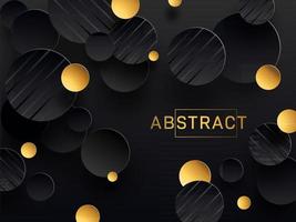 Black and Golden Paper Circle Abstract Background. vector