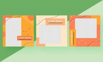 Editable Social Media Post Template Design in Three Options. vector