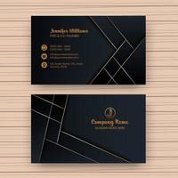 Double-Sides Business Card Design On Wooden Texture Background. vector