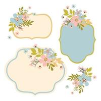 FLOWER FRAMES Hand Drawn Modern Isolated Template Vector Set