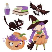 HALLOWEEN CHARACTERS Hand Drawn Cartoon Vector Clip Art Set