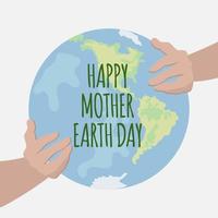 MOTHER EARTH Day Planet Holiday Party Vector Illustration Set