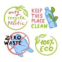 KEEP THIS PLACE CLEAN Eco Problem Vector Illustration Set