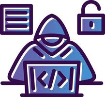 diseño de icono de vector de hacker de código