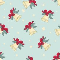 JINGLE BELLS Christmas Seamless Pattern Vector Illustration