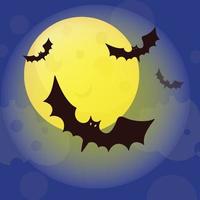 MOON Halloween Flat Design Cartoon Vector Illustration Set