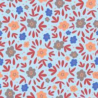 FLORAL MEADOW Nature Textile Print Seamless Pattern Vector