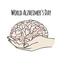salud cuidado mundo Alzheimer día medicina vector ilustración