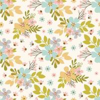 FLOWER MEADOW Hand Drawn Seamless Pattern Vector Illustration