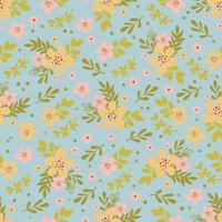 FLORAL DRESS Hand Drawn Seamless Pattern Vector Illustration