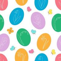 vector illustration seampless pattern colored easter eggs with butterflies