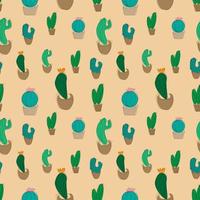 vector illustration seamless pattern set of cacti