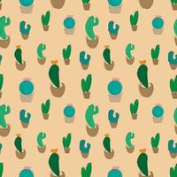 vector illustration seamless pattern set of cacti