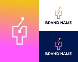 Simple Initial T and C tech and technology logo vector design