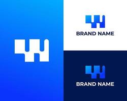 W Business Technology vector logotype design template