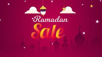Ramadán venta, rebaja bandera, Ramadán kareem venta, Ramadán anuncios, rebaja bandera video