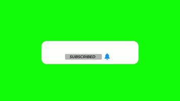 suscrito icono y campana notificación icono en verde pantalla video