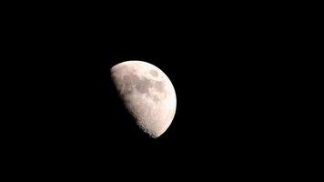 Half moon on black sky - 4x speed video