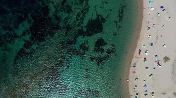 Aerial top down view of a beach at sea coast video